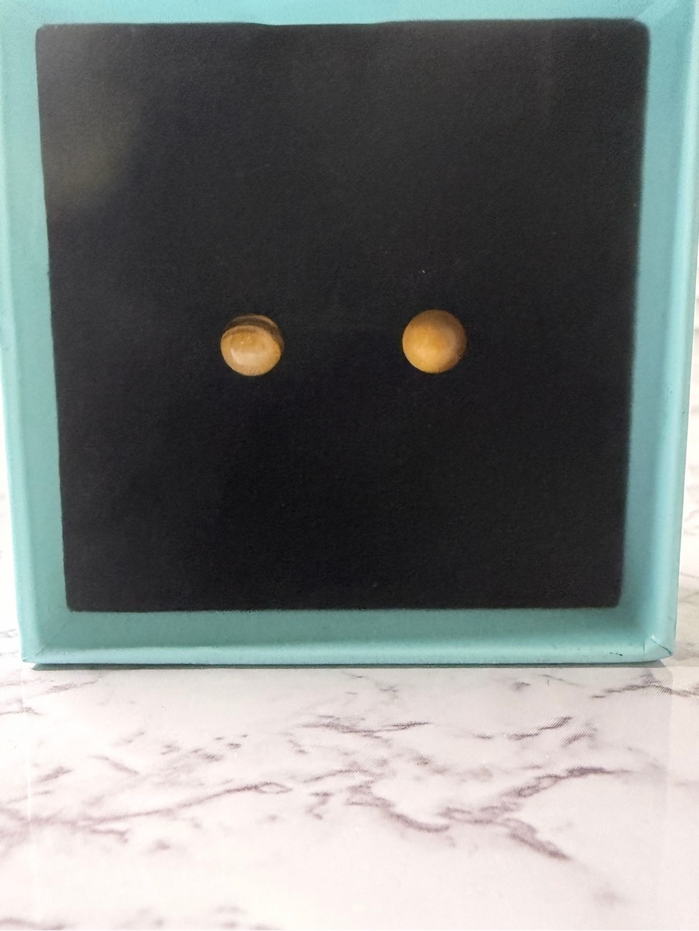 10k Gold Tigers Eye Earrings